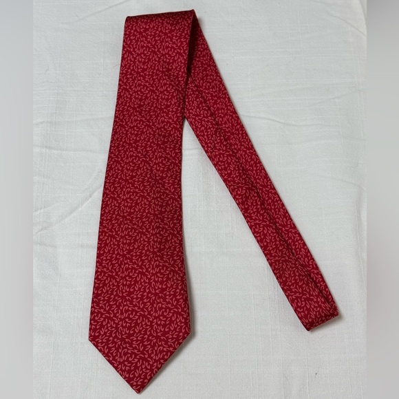 Hermes Burgundy Floral Tie